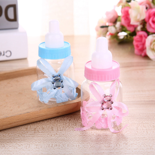 Feeding Bottle Piggy Bank Small Feeding Bottle Plastic Candy Box Baby One Month Old Birthday Party Gift 