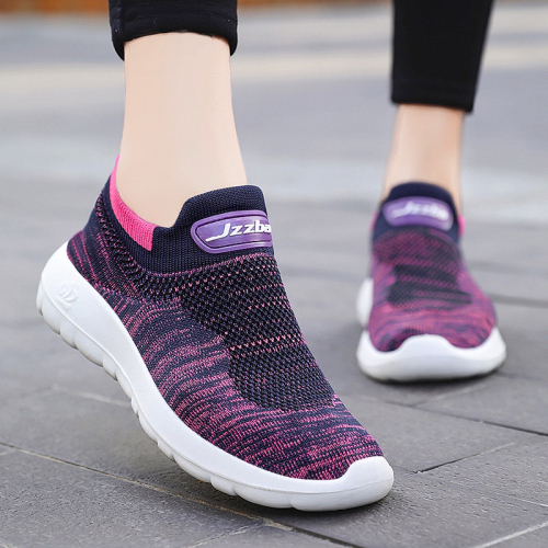 Shoes for Women 2022 New Cross-Border Foreign Trade Women‘s Shoes Breathable Couple Mesh Sneakers Soft Bottom Socks Shoes HTT 