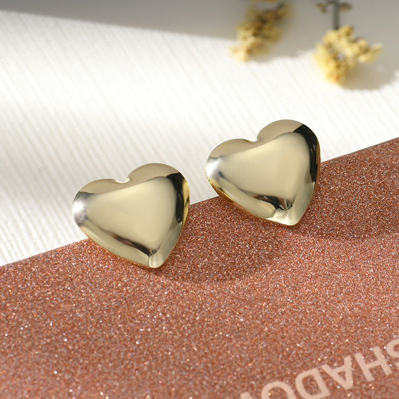 厂家直供耳环短款韩版优美金属爱心耳饰品浩瀚海洋海浪型气质耳钉