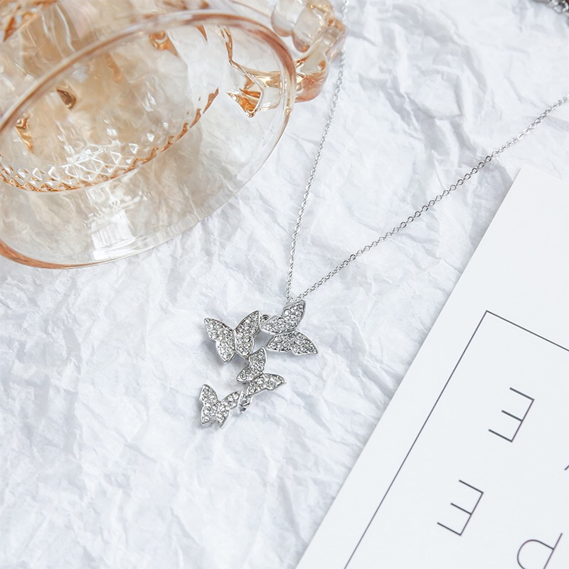 项链女蝴蝶漫天925银网红个性ins冷淡风气质锁骨链超仙颈链