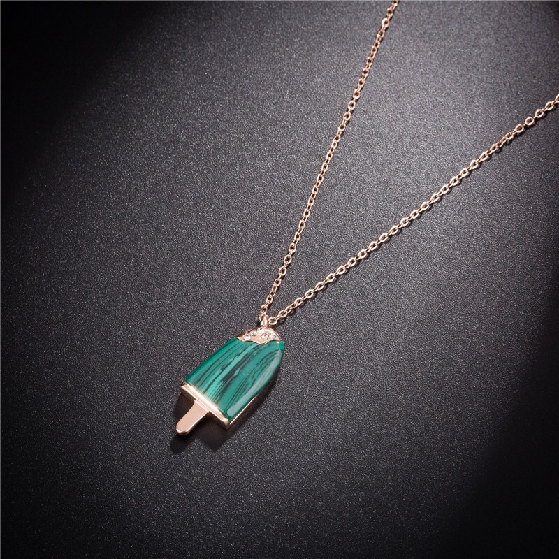 s925银2019爆款雪糕项链女时尚日韩吊坠气质百搭锁骨