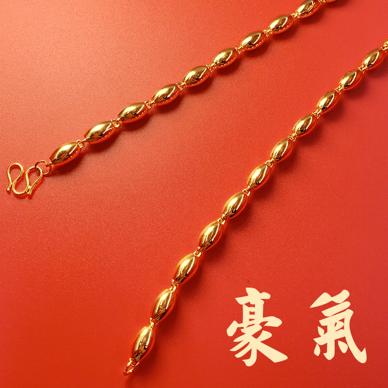 沙金项链男士大金链999加粗长黄铜镀金仿黄金24K链子网红厂家批发