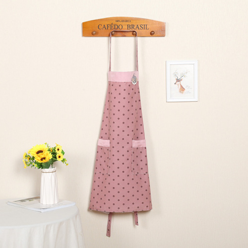 new polka dot sleeveless apron with pocket modern simplicity kitchen household apron wholesale factory supply