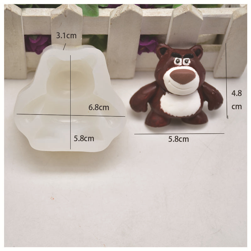 DIY烘焙 新款草莓熊翻糖蛋糕巧克力车载摆件香薰石膏装饰硅胶模具