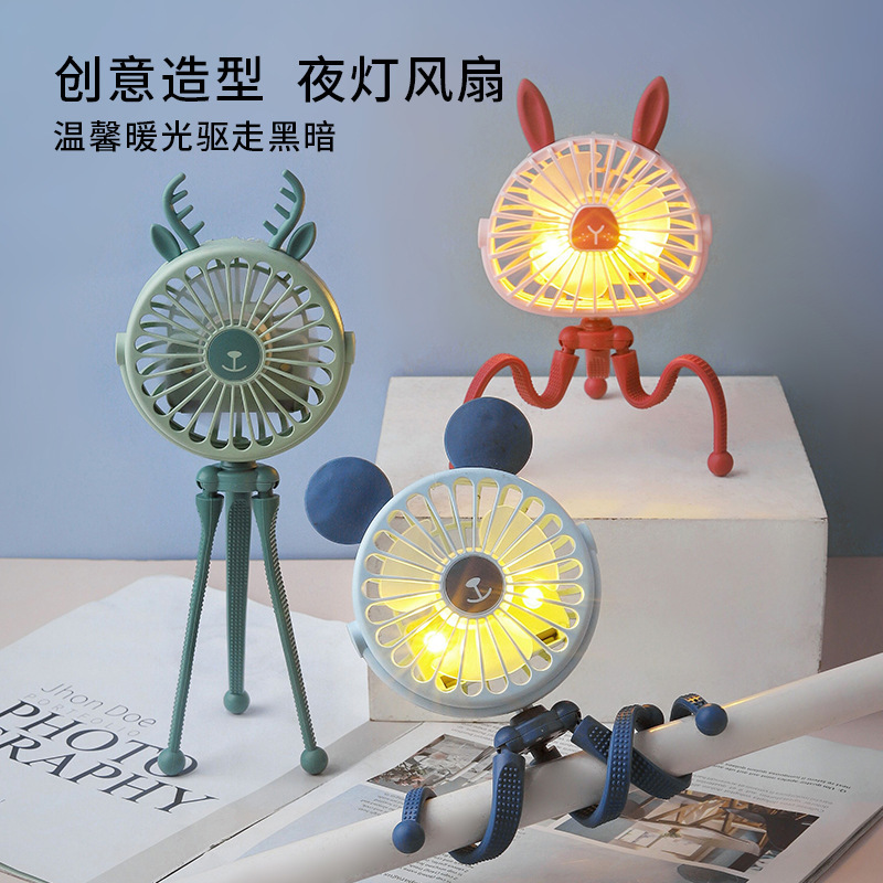 新款手持USB便携桌面静音办公宿舍婴儿推车八爪鱼变形迷你小风扇