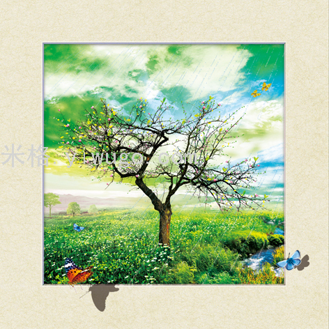 5D画 热销 40*40cm 立体画片 挂画 树木 田园