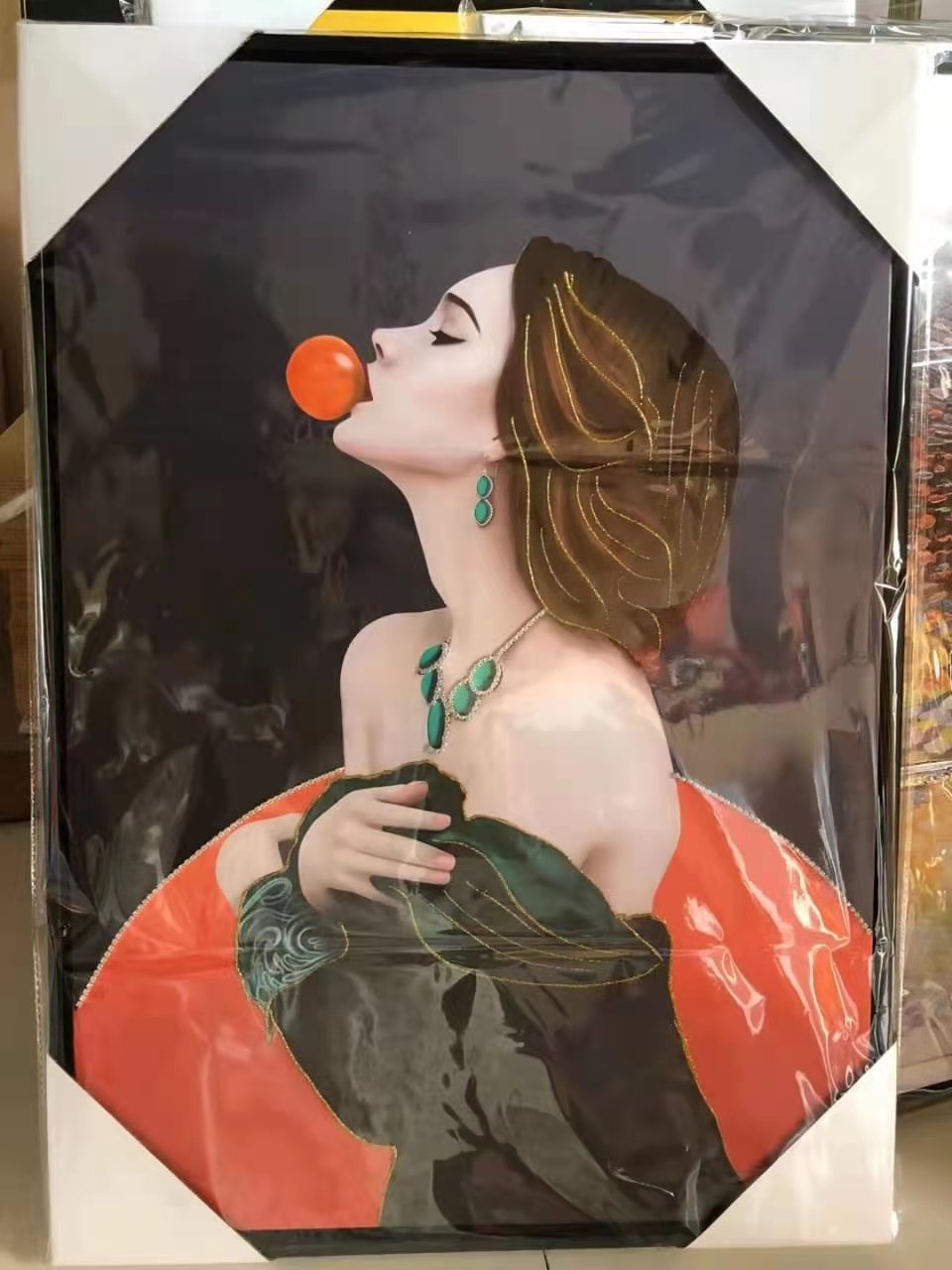 北欧美女微框无框油画布墙画装饰画居家客厅走廊玄关挂画装饰画