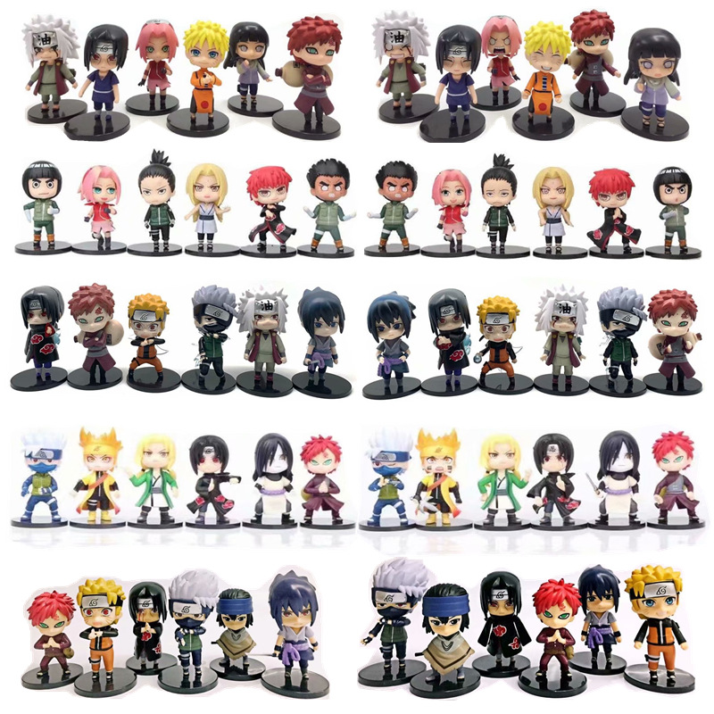 Q版6款10款12款火影忍者袋装手办模型摆件盲盒玩具公仔卡卡西鸣人