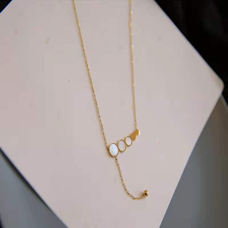 钛钢项链欧美时尚夸张豆豆项链ins个性设计简约气质锁骨链饰女