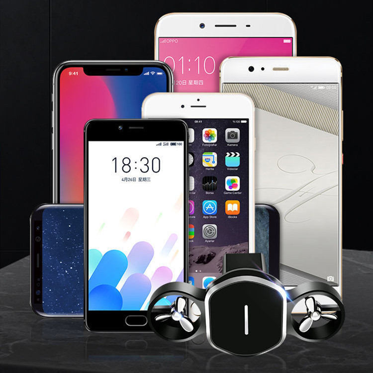 车载手机支架双涡轮汽车出风口香薰支架磁吸磁铁多功能导航架