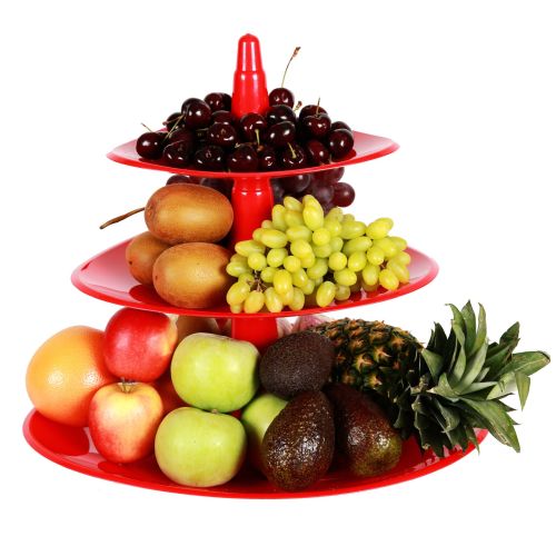 removable storage heart type three-layer fruit plate cake tower cake stand pastry stand fruit dessert plastic fruit plate