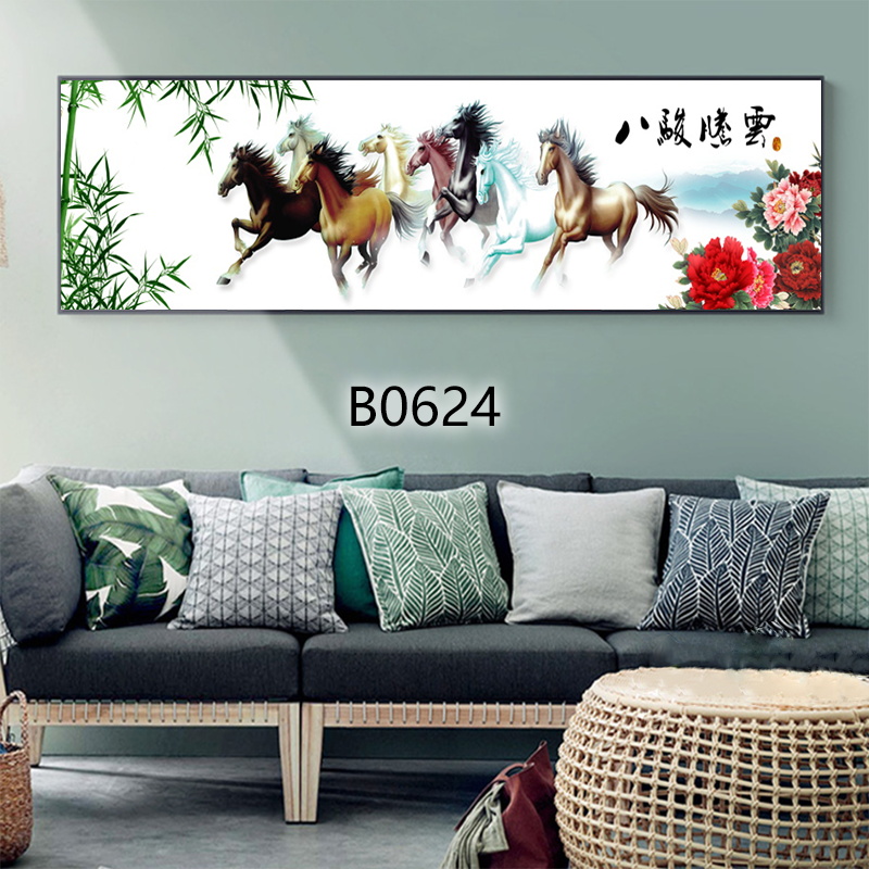 马系列油画装饰画相框壁画客厅卧室壁画餐厅壁画，玄关