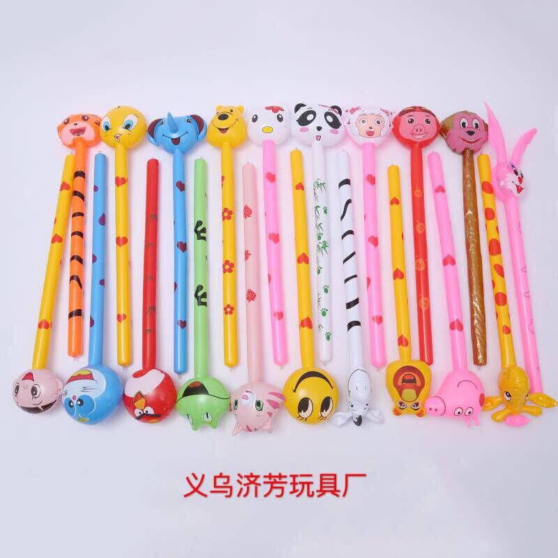 PVC儿童充气玩具动物头长棒批发充气长棒动物棒长颈鹿充气长棒