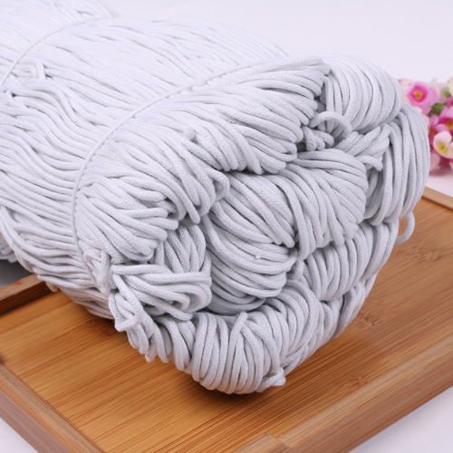 Factory Direct Supply Multi-Specification Environmental Protection Drawstring Bleached Polyester Cotton Embedded Rope Wrapping Rope Textile Accessories in Stock
