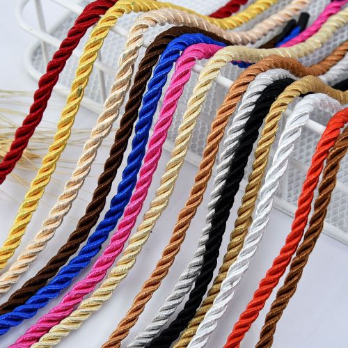 Three-Strand Twisted Rope Rope Handle Paper Bag Gift Box Packaging Braiding String 5mm Color Hand Bag Rope Clothing Accessories