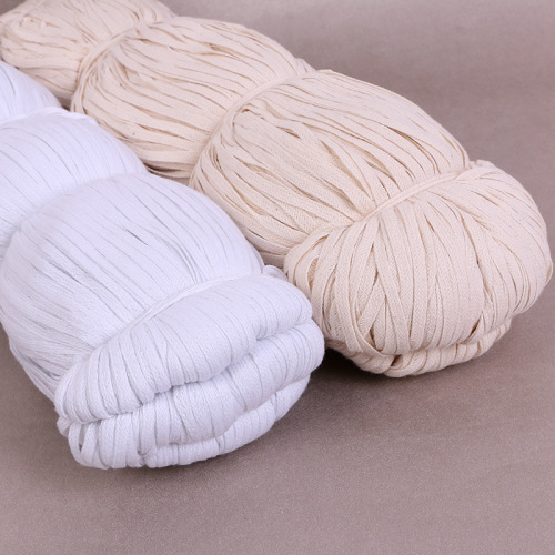 DIY Handmade High Quality Cotton Yarn Fabric Auxiliary Attachment 0.5mm Wide Single Layer White Bleached Flat Rope Factory Direct Supply