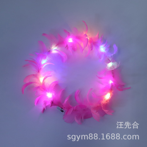 glowing feather garland. 70.80.90cm. full color