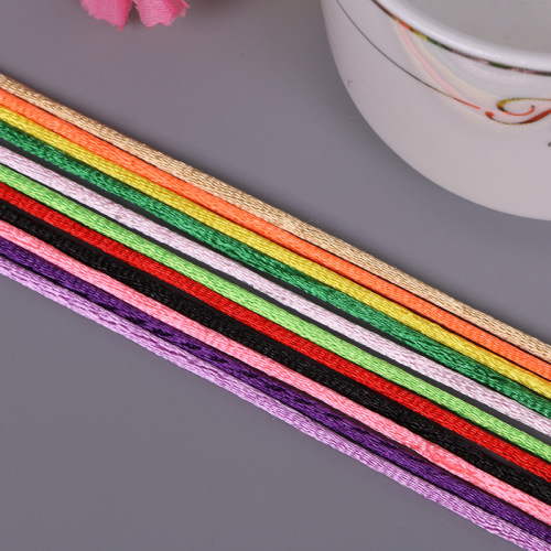 DIY Handmade Ornament Woven Material Korean Silk Beaded Wire Line 5 Polyester Korean Silk Factory Direct Supply
