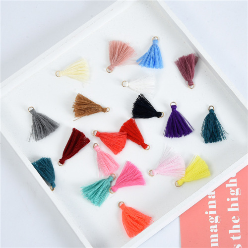 spot wholesale 3cm color polyester cotton tassel diy jewelry tassel ear accessories hanging ear clothing accessories