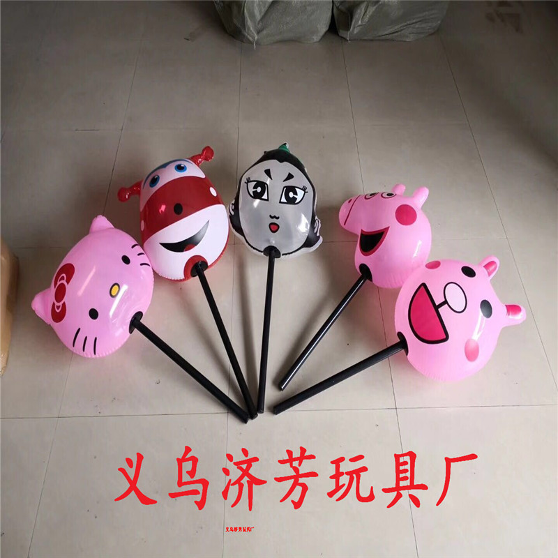 新款PVC儿童充气玩具大号加厚发光卡通充气锤 千吨硬柄闪光锤批发