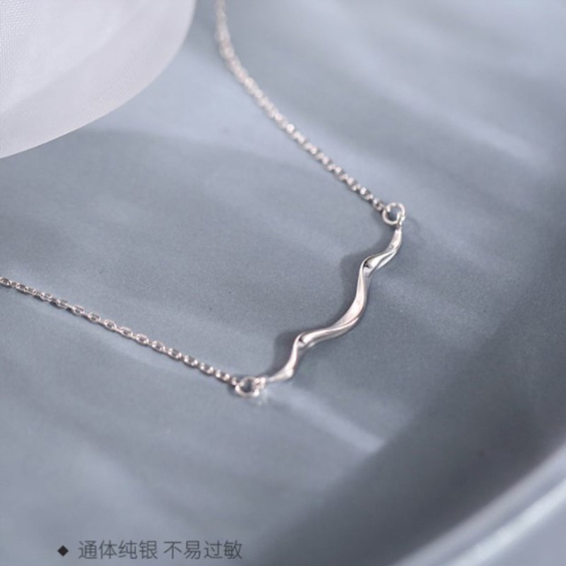 S925银项链海岸线波浪艺术感文艺复古简约设计锁骨链女小众新款