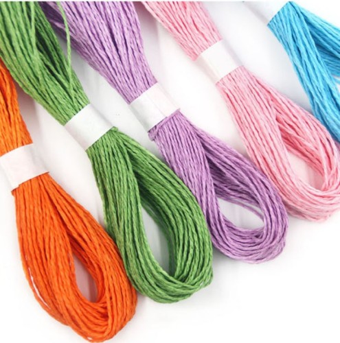 manufacturer‘s hand bag kraft paper rope double-strand colorful environmental protection straw rope diy handmade braided rope
