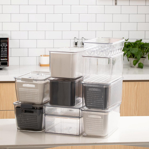 Household Egg Storage Box Refrigerator Covered Stackable Kitchen Organizing Storage Box Sundries Plastic Transparent Crisper