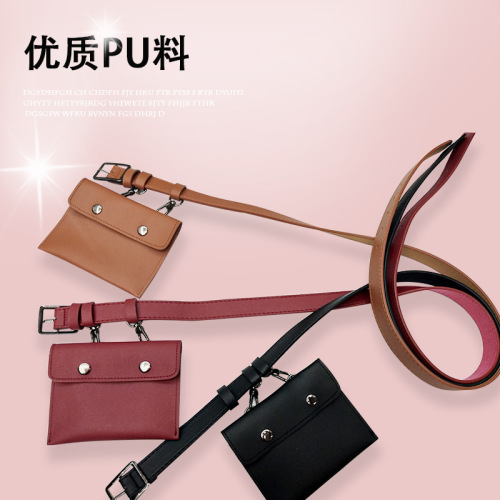 Fashion Personalized Decoration Mini Waist Bag Belt Unisex Korean Style Versatile Pu Belt Factory Direct Supply