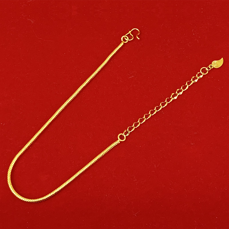 沙金手链女细款蛇链黄铜镀金24K真仿黄金色999批发简约时尚细手串