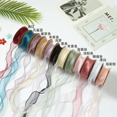 Spot Goods 4cm Fantasy Yarn Fishtail Examination Woven Bow Yarn Strip Ruffled Ribbon Hairware ce Accessories
