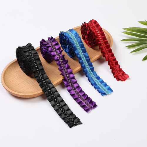2.5cm double row color ribbon ce accessories clothes neline cuffs decorative clothing shoes and hats ce wholesale