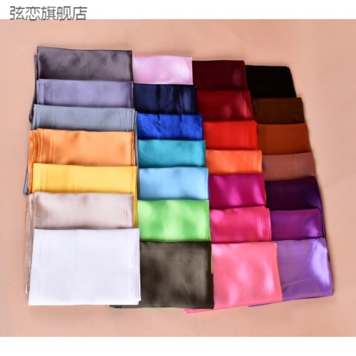 creative new solid color monochrome female 90 satin large square scarf silk scarf solid color scarf scarf 40 color optional ho