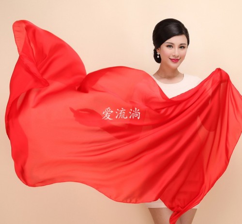 chinese red scarf silk-like solid color satin red scarf dress cheongsam catwalk shawl stage performance scarf