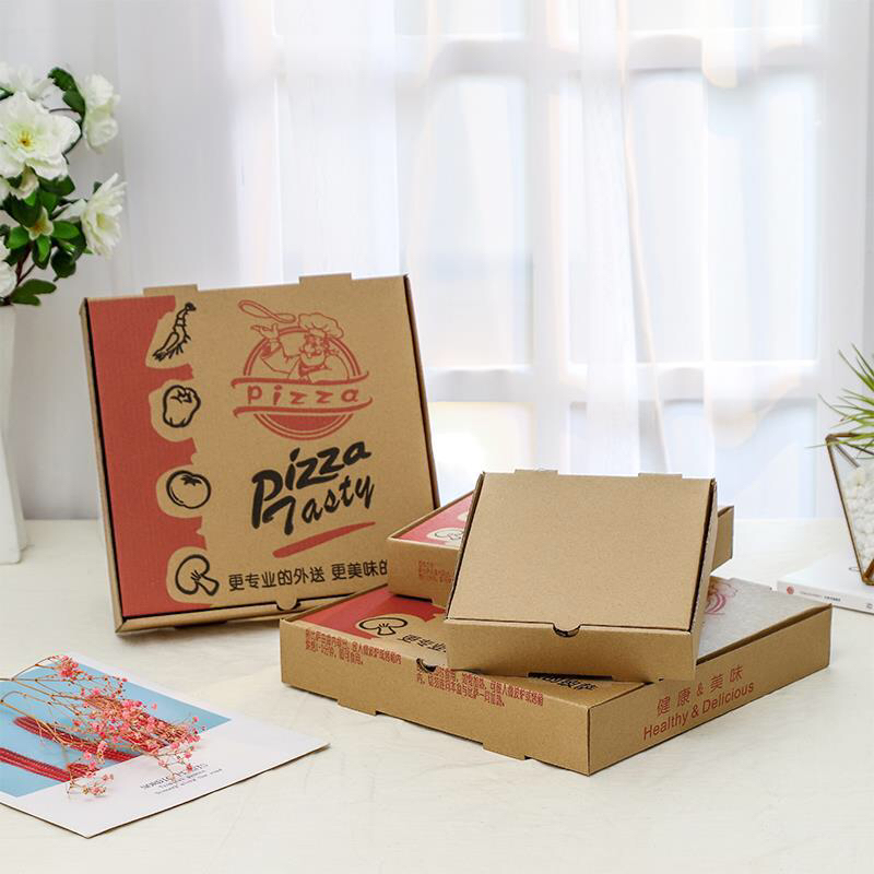 披萨盒子6 7 8 9 10 12寸保温现货空白瓦楞一次性pizza披萨盒定制详情3