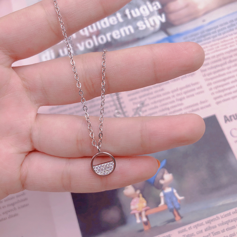 一汪清泉镶钻项链女锁骨链锆石气质简约小清新学生闺蜜潮