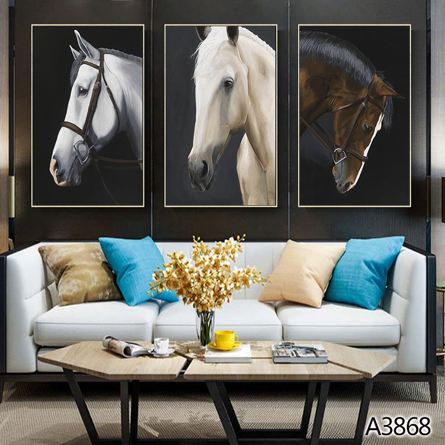 套画风景马抽象海景油画装饰画相框壁画客厅卧室壁画餐厅壁画玄关