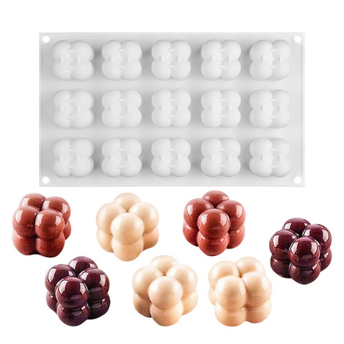 15 even single three-dimensional cube cake mold food grade silicone mousse cake baking utensils