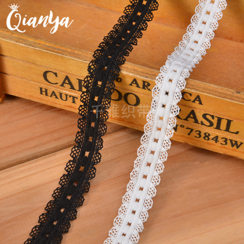 manufacturers can customize middle hole henna elastic band lace lace black and white ribbon hair accessories wholesale