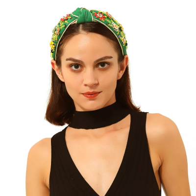 New European and American Style Baroque Rhinestone Cloth Hair Accessories Headband Temperament Ladies Travel Holiday Fashion Headband