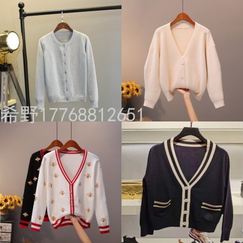 first-hand factory stock miscellaneous women‘s knitted cardigan sweater thin cardigan sweater tail goods miscellaneous stall supply