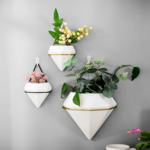 creative nordic ceramic wall-mounted succulent green dill plant jardiniere furnishings ornaments