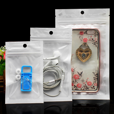 Plastic Transparent Ziplock Bag Pearlescent Film Packing Bag Phone Case Packing Ornament Mask Data Cable Packing Bag