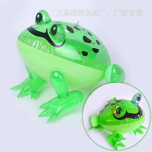 in stock wholesale pvc inflatable light-emitting frog inflatable with rope bounce large frog children inflatable play