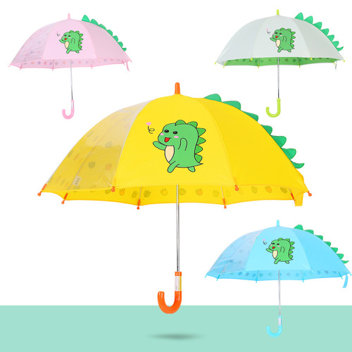 Dinosaur Children‘s Umbrella Kindergarten Boys and Girls Baby Lightweight Small Umbrella Cartoon Long Handle Spot One Piece Dropshipping