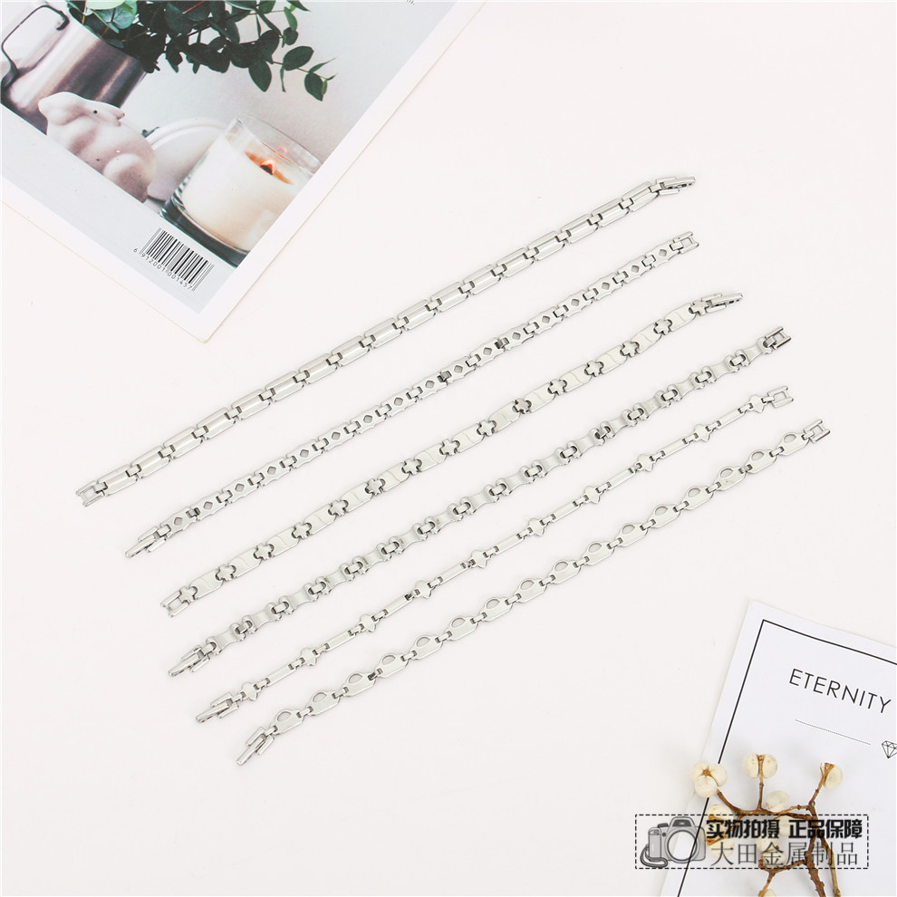 简约不锈钢手链个性钛钢手环男生潮流饰品小众设计百搭手饰