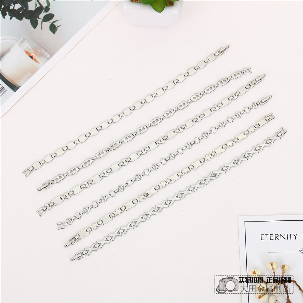 简约时尚不锈钢手链冷淡风男女单身装饰手链情侣手链时尚饰品