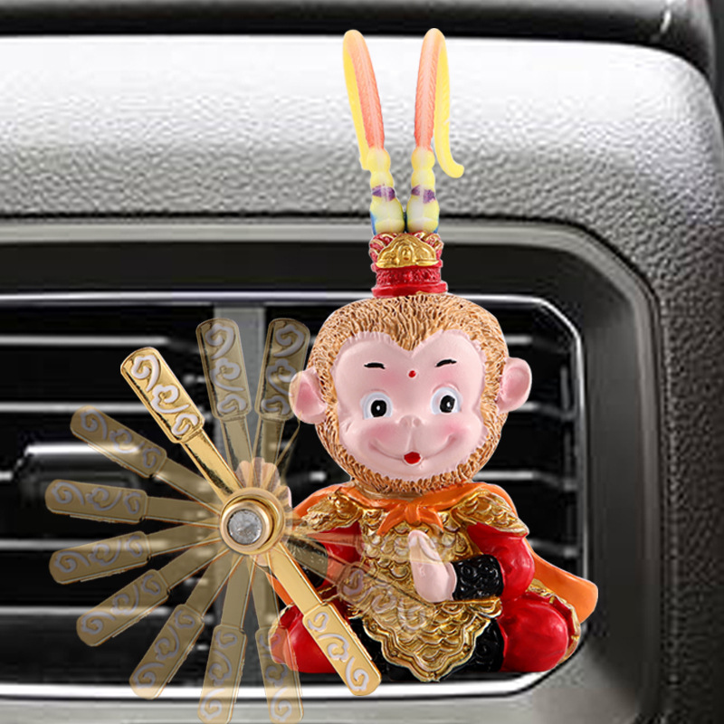 汽车摆件抖音同款齐天大圣出风口香水孙悟空香水夹车空调香薰猴子
