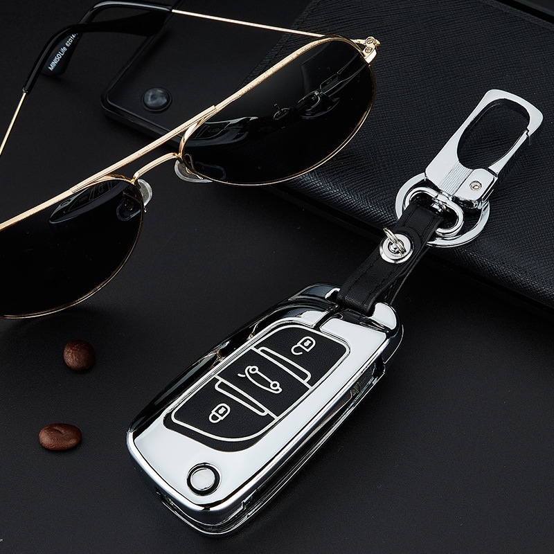 锌合金钥匙壳 适用于标致308后配车钥匙包改装雪铁龙车钥匙保护壳