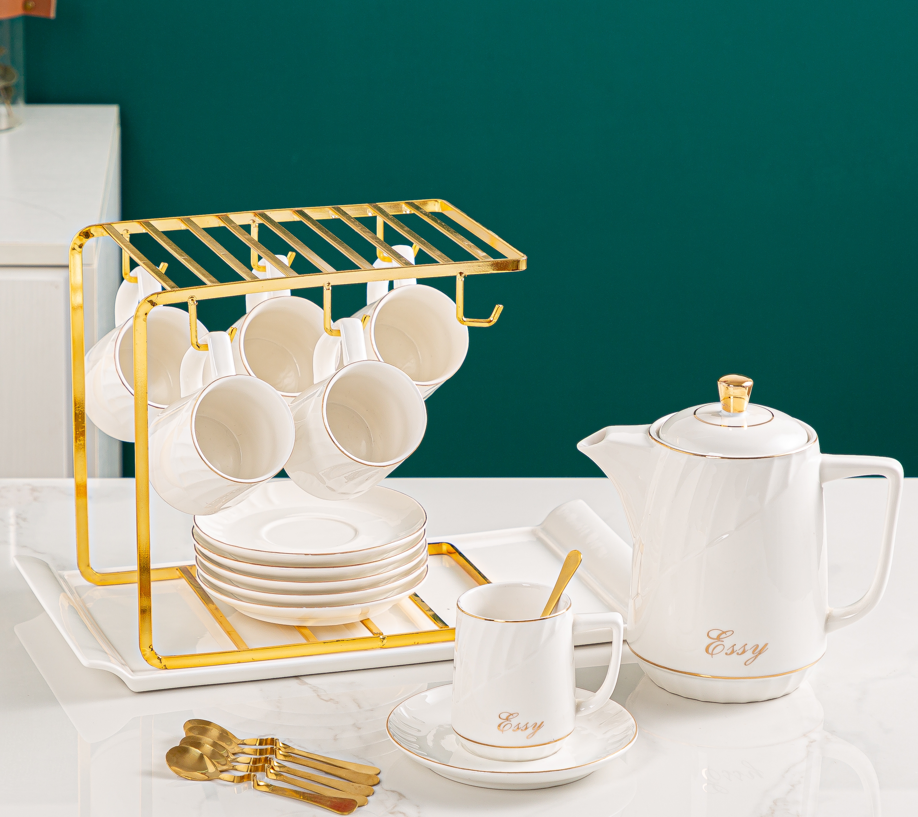 ins咖啡杯欧式小家用陶瓷杯 简约陶瓷英式下午茶具套装