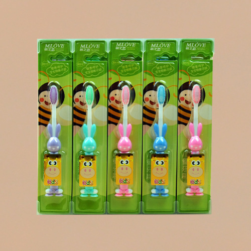 daily necessities toothbrush wholesale morning love 318（30 pcs/seat） cartoon rabbit children‘s soft fur with suction cup